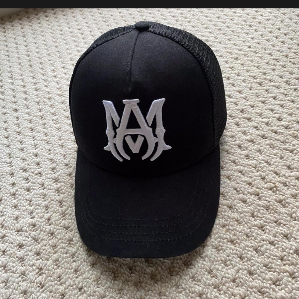 AMIRI Black Mesh Trucker Hat